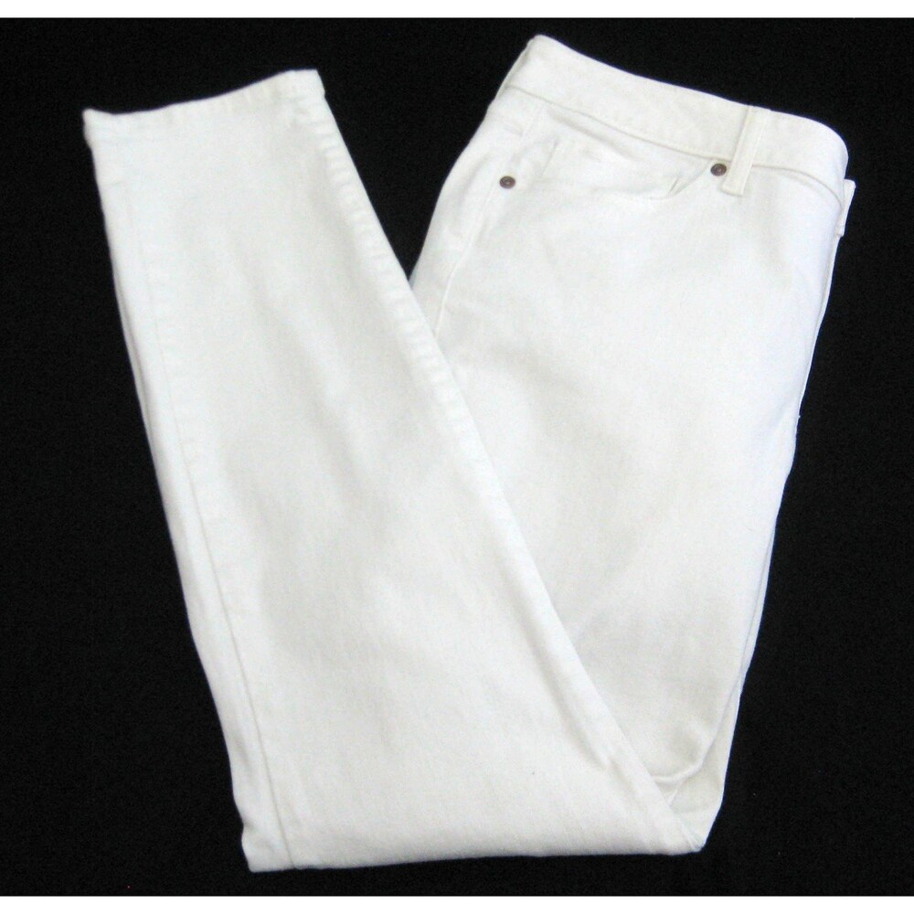 Sonoma White Jeans Womens Size 14 Skinny Denim Pants 5 Pockets Zipper Fly